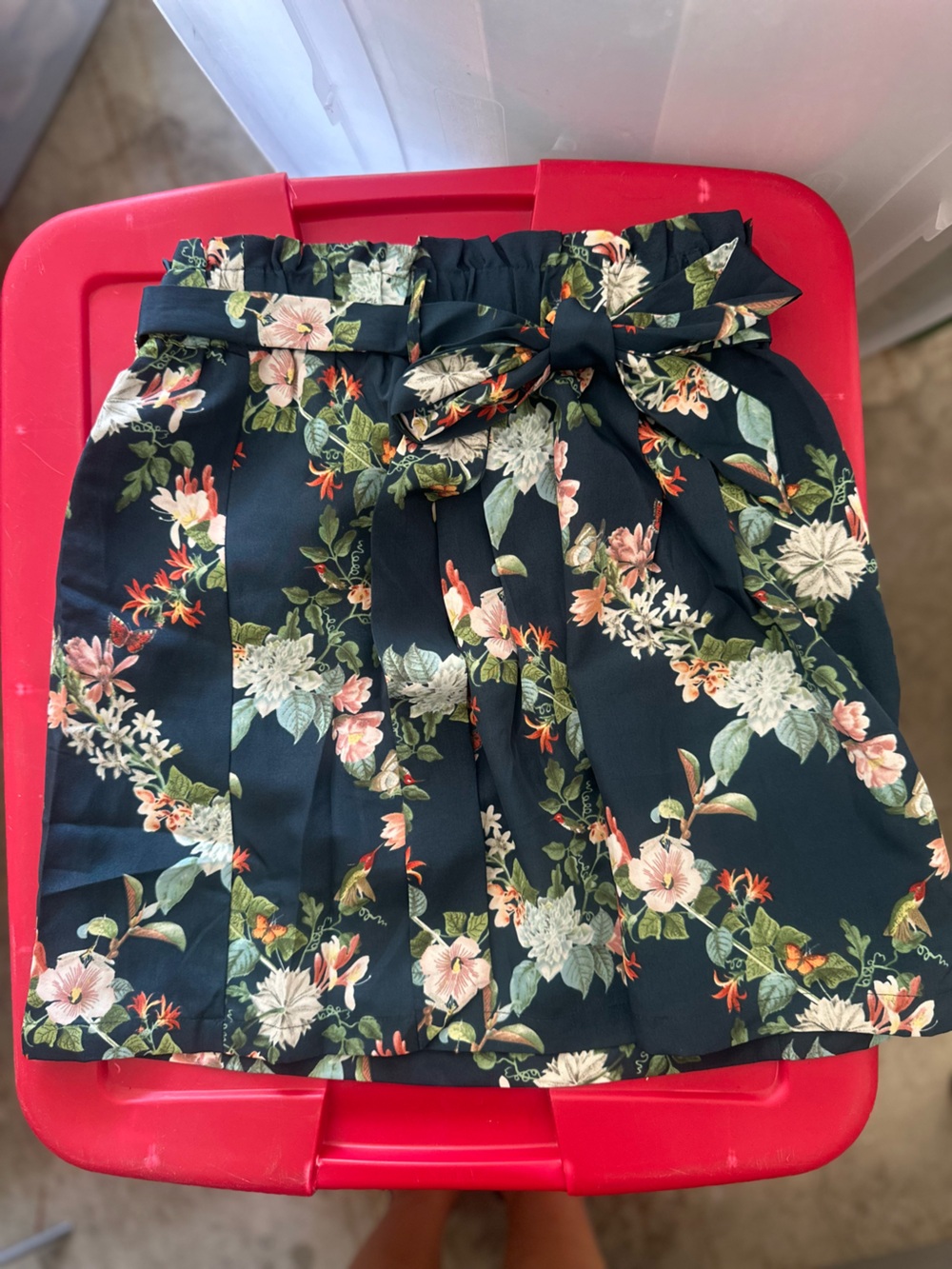 Oasis turquoise green Floral Circle Skirt with Tie Waist